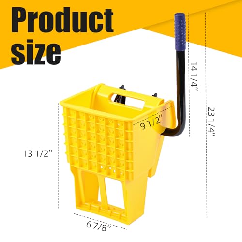 Image of Sasylvia Yellow Mop Wringer Replacement Down Press Mop Bucket Wringer Industrial Cleaning Accessories for Commercial Floor Mopping Buckets Restaurant Supplies, 26quart or 33 Quart(Side Press)