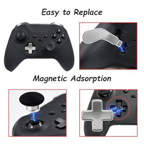9 in1 Metal Thumbsticks Parts for Xbox Elite Series 2 Core Controller,Rear Paddles Repair Parts Replacement Set for Xbox Elite Series 2 Core with 4 Swap Joysticks, 4 Paddles,1 Standard D-Pads(Silvery) by Mingxiong - Used condition - Image 5