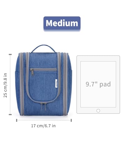 Image of Hanging Travel Toiletry Bag Cosmetic Make up Organizer for Women and Men (Navy Blue)