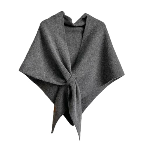 Women's Neck Wrap Wool Blended Triangular Shawl Female Thickened With Knitted Warm Shoulder