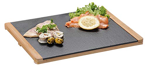 Plaque de buffet 34 x 26 x 1, 5 cm en ardoise et sur la jambe.