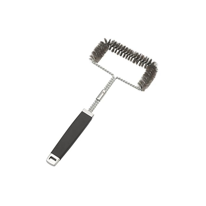 Landmann Dreiseitige Grillreinigungsbuerste Pure Schwarzsilbermessing