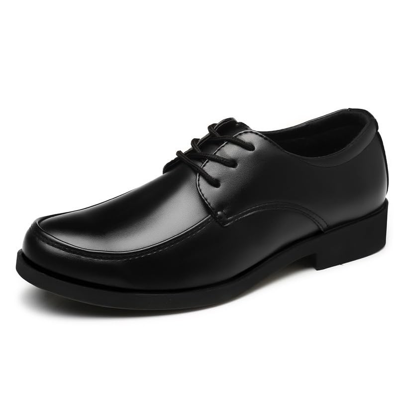 Formalne buty męskie sznurowane, z okrągłym noskiem, ze skóry PU, z fartuchem, z noskiem typu derby, gumowa podeszwa, antypoślizgowe, niskie, antypoślizgowe, klasyczne