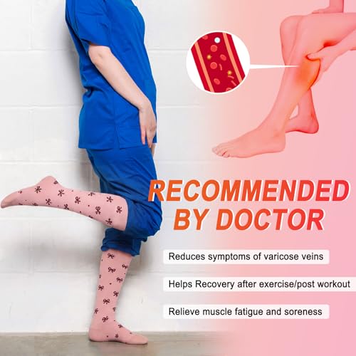 Image of 4 Pairs Compression Socks for Women Circulation-Best Support for Nurses,Running,Athletic,Travel
