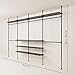 pamo Industrial Pipe Clothing Rack with Shelf - 660 lbs Capacity - Clamping Clothes Rack and Walk In Closet with Metal Shelf for Wardrobe