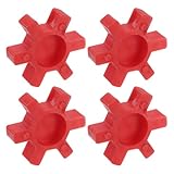 QUARKZMAN 4 Stücke L075 Kieferkupplung Einsatz, Urethan Flexibler Festkörper-Typ Kieferkupplung Mitteinsatz für L Kieferkupplung L-Kieferkupplung Set, Rot