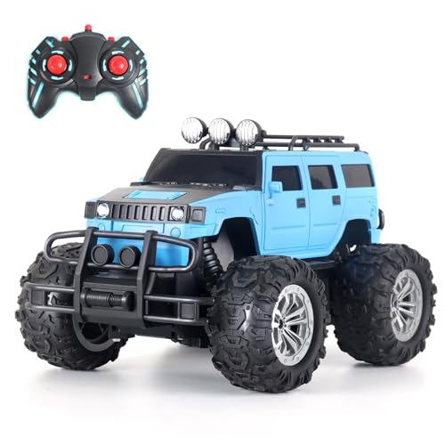 Popsugar Off Roader Rechargeable Remote Control Monster Truck with 2 Speeds and 4 Headlight Modes | Lithium Battery | C-Type Charging | Remote Control Car for Kids | Made in India, Sky Blue (B0CQJPNK94) Amazon Price History, Amazon Price Tracker
