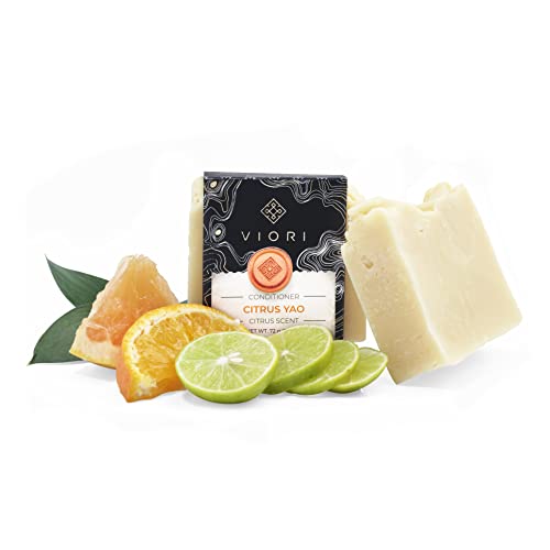 Viori Citrus Yao Conditioner Bar - Handcrafted With Longsheng Rice Water & Natural Ingredients - Sulfate-Free, Paraben-Free, Cruelty-Free, Phthalate-Free, Ph Balanced 100% Vegan, Zero-Waste #TOP6