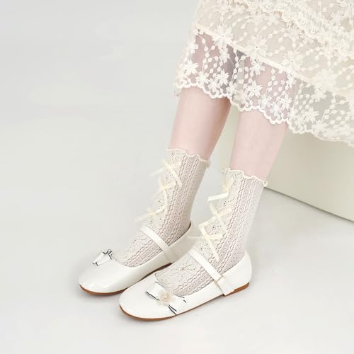 Aomigoct Girls Flats Dress Shoes: Little Kid Princess Ballerina Flats for Birthday Party - Girls Mary Jane Shoe for Wedding School2
