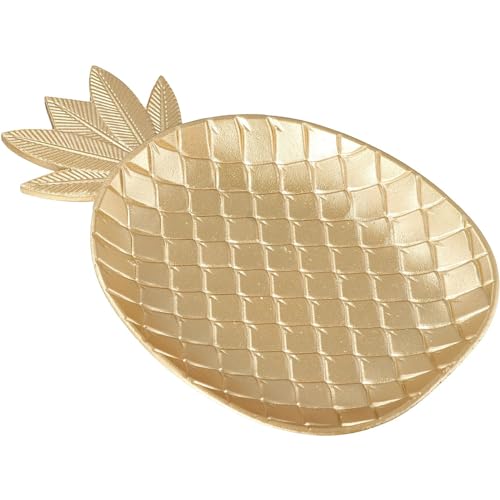 7.8 Inch Gold Pineapple Shape Serving Tray Decorative Pineapple Plate Jewelry Pallet Fruit Snack Dish Table Decoration Jewelry Organizer