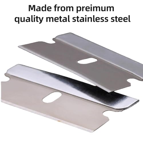 Image of 100Pcs Stainless Steel Scraper Blades for Glass Cleaning