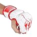 HERCHR Punch Bag Boxing Gloves, PU Leather Sports Half Mitts for Men Women, Martial Arts MMA Sparring Training, Taekwondo, Fighting, Grappling, Kickboxing, Muay Thai Wrist Support(White red)
