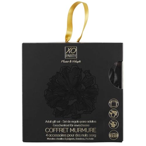 THE CONCEPT FACTORY, Sx0008, Set Sexy Manette e Bendaggio, Ravviva la Tua Routine con Questo Gadget Divertente e alla Moda, Dimensioni: 4 x 14 x 14 cm, Nero