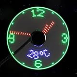 Koolenry Clock Fans Time Temperature Display USB Powered LED Clock Fan Flexible Gooseneck LED Clock - Image 4