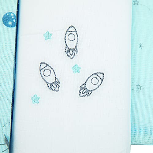 Fralda Papi Compose Bordada e Estampada para Bebê 70cm X 68cm Contém 03 Un