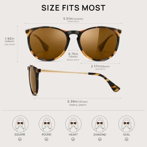 Image of SUNGAIT Premium Vintage Round Sunglasses for Women Men Classic Retro Style