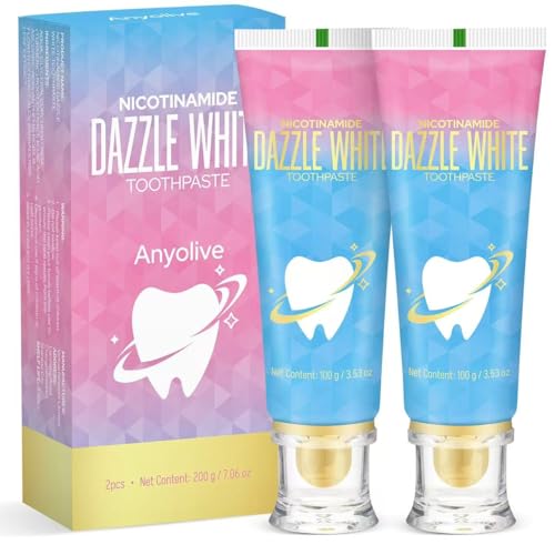 Niacinamide Whitening Toothpaste – 2 Pack Twin Pack Bright White Nicotinamide Formula – Stain Removal, Fresh Breath & Gum Support – 2025 Upgrade 2pcs