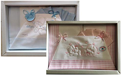 Andy & Helen Set complet 3 pièces Parure de lit pour lit de bébé, Blanc