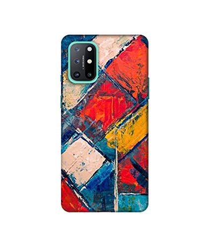 Image of Amazon Brand - Solimo Designer Dark Multicolor Blocks 3D Printed Hard Back Case Mobile Cover for OnePlus 8T