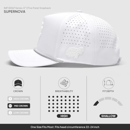 Image of Men's Golf Hat with Tee Holder & Magnetic Ball Marker | Breathable Performance Golfing Hat for Men | Water-Resistant Rope Golf Cap | Moisture-Wicking Snapback Golfing Hats
