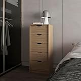 Amacv FM Furniture Olijato 5-Drawer Dresser for Nurseries and Bedrooms – Modern Space-Saving Storage, Natural Oak