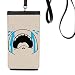 Cry Loudly Black Happy Pattern Phone Wallet Purse Hanging Mobile Pouch Black Pocket