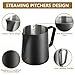 Frothing Milk Pitcher, 12 oz/350 ml Stainless Steel Frothing Milk Jug with Latte Art Pen,with Internal Measurements, for Cappuccino, Espresso and More