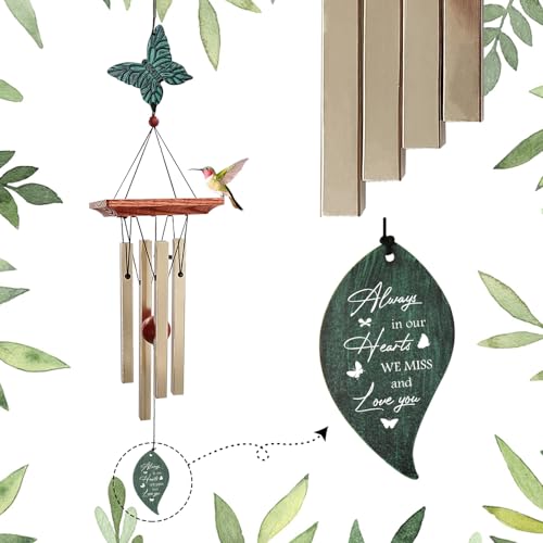 Image of ASTARIN Memorial Custom Wind Chimes for Loss of Loved One, Wind Chimes for Patio Yard Decor, 24'' (Condolences-2)