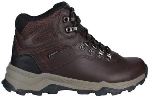 Khombu Men's Waterproof Hiking Boot, Brown, Leather Upper with Memory Foam Insole, Rubber Outsole