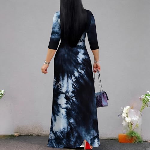 Image of PinkPatty Women's Plus Size Maxi Dress 3 /4 Sleeves Casual Flowy Long Dress for Vacation with Pockets