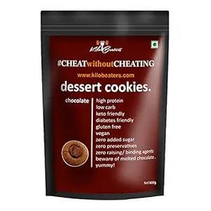 KILOBEATERS Chocolate Dessert Cookies, Zero Sugar & Zero Preservatives - 200 gm (Pack of 1)