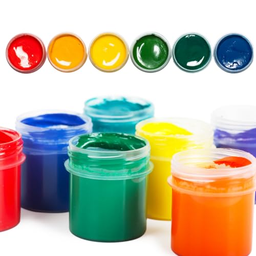 Tinta Guache Escolar 6 Cores Pintura A Dedo