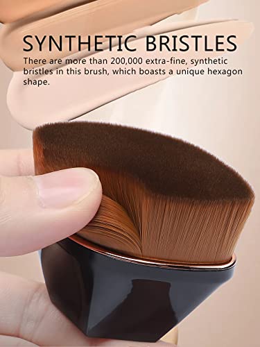Flat Top Foundation Brush, Teoyall Flawless Kabuki Brush Face Makeup Brush For Blending Liquid, Cream, Cosmetics With Storage Box (Black) #TOP1