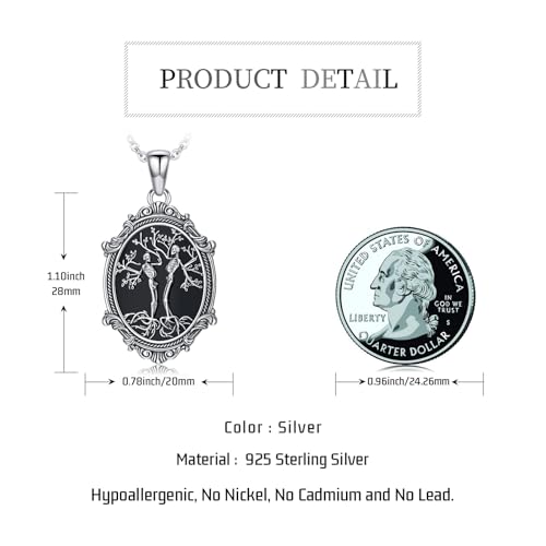 Goth Necklace 925 Sterling Silver Skull Pendant Gothic Jewelry Birthday Gifts for Women Men4