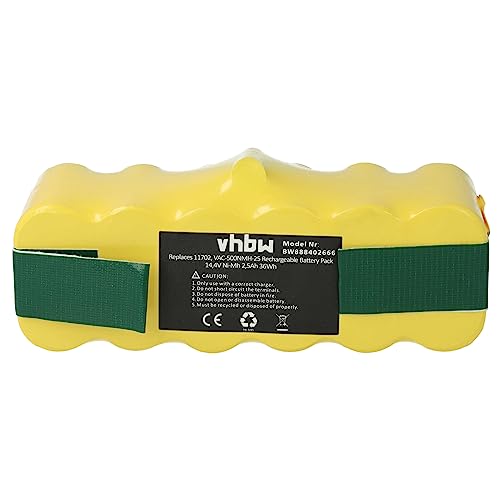 vhbw Batería Compatible con iRobot Roomba 671, 665, 621, 651, 618, 630, 616, 620, 625, 660, 650, 670 Robot Limpieza (2500 mAh, 14,4 V, NiMH)