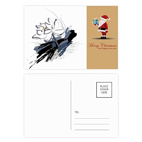 Cartes postales lotus à l'encre : lot de 20 invitations d'exception style père Noël
