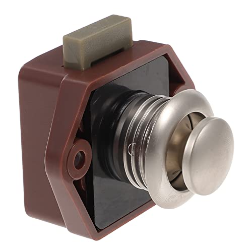 Uonlytech Cerradura De Pestillo Sin Llave Para Gabinete y Armario, Pestillo De Botón Pulsador De Aleación De Zinc y Abs, Resistente Al Óxido, Para Puertas y Cajones De Yates y Casas Móviles, 1 Unidad