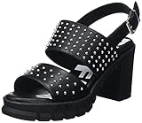 Perfect fit with memory foam Buffalo Damen RAIN Sandale mit Absatz, Black, 37 EU