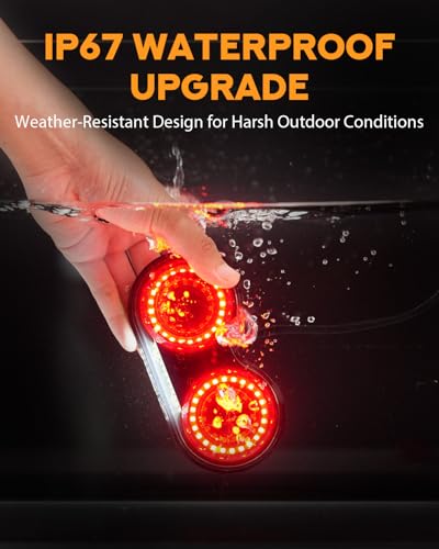 Image of PBYMT Enhanced Motorcycle Tail Light, Break light Running Lights, IP67 Waterproof Turn Signals with License Plate Bracket Compatible with Street Bike Cruiser Chopper Bobber (Smoke, 90 LEDs)