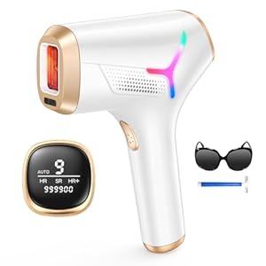 Haarlosy IPL Geräte Haarentfernung Laser für Frauen und Männer, zu Hause IGBT Schmerzfreies IPL Haarentfernungsgerät für Schnelleres Ergebnis, für Gesicht, Bikinizone, Achseln, Körper, Gold