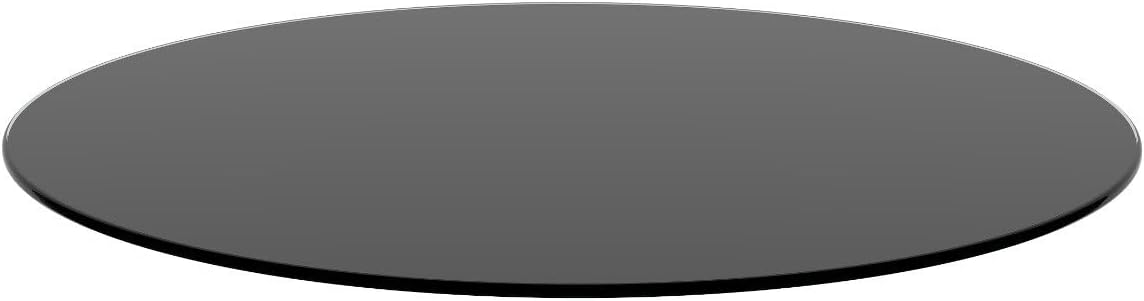 Inch Round Black Tempered Glass Table Top - 1/4 Inch Thick with Polished Edge - Heat & Scratch Resistant - for Coffee Tables, Dining Tables, Patio Tables, Office Desks