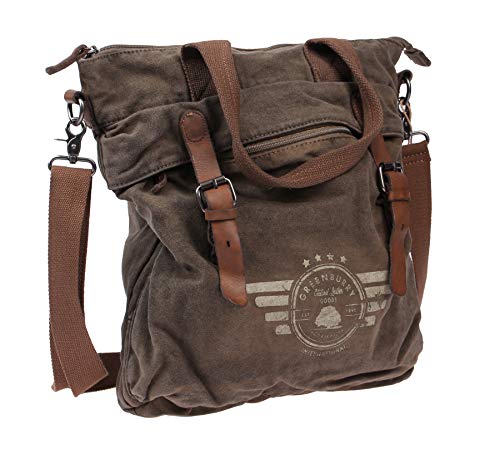 Sac porté épaule grand cabas cuir marron Aviator Greenburry