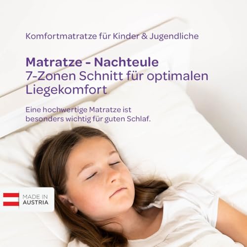 Träumeland Kindermatratze 90x200 - Nachteule | Zwei Härtegrade & Oeko-TEX- Zertifiziert - allergikerfreundlich Dank 60°C waschbarem Bezug - Made in Austria – Bild 6