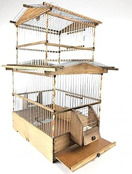 NATURBİRDS Ahşap Kafes 2 Katlı XXL Muhabbet kuşu saka kanarya