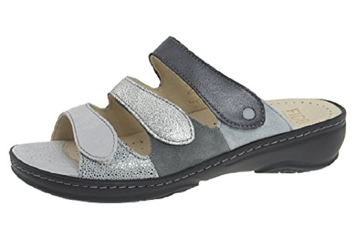 Preisvergleich Produktbild Fidelio, Gini, Damen Pantolette Leder, Wechselfussbett Silber, Gr. 42