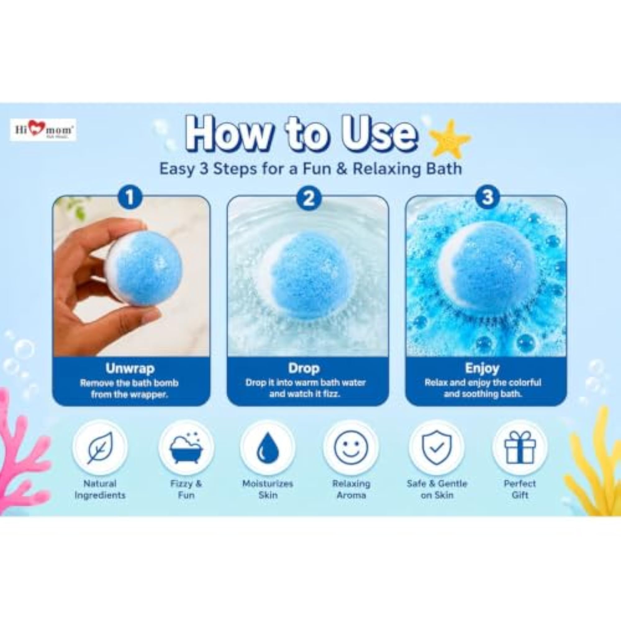 Colorful Baby Bath Bombs with Essential Oils