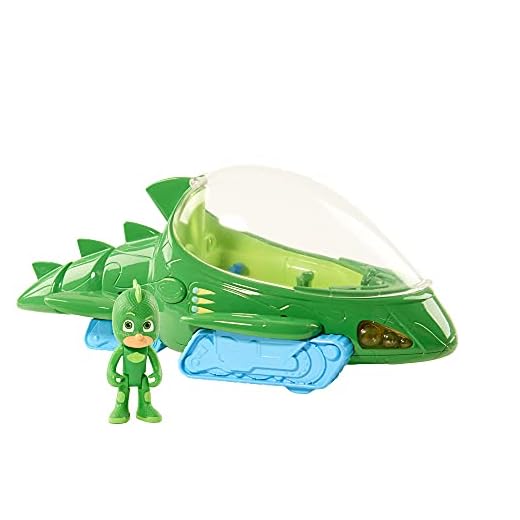 PJ Masks Vehículo Deluxe, Gekkomóvil y Gekko (Bandai 24623), Color Verde