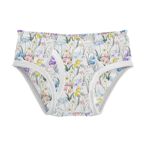 Boys' Exclusive Briefs Toddler Underwear 95% Combed Cotton Boxerbriefs 2T Wildflower Pattern 4