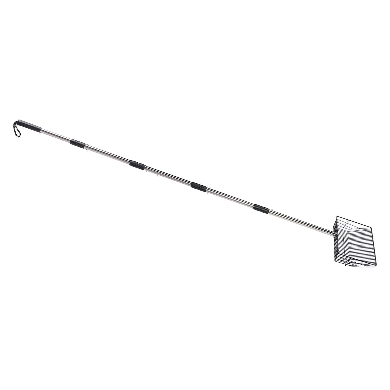 Pala per setacciare la lettiera regolabile in acciaio inossidabile con manico estensibile per la pulizia della lettiera del gatto del pollaio 25x17x6 cm