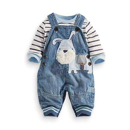 Cute Baby Boy Clothes Suit Toddler Boys’ Striped long Sleeve T-Shirt+Denim Overalls Jumpsuit Pants Outfits Sets